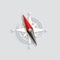 Compass arrow 3d vector illustration. Navigation and direction icon