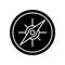 Compass black glyph icon