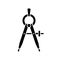 Compass black glyph icon