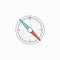 Compass creative symbol concept. Flat thin line sign for web design. Navigation pointer symbol