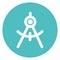 Compass, design Bold Vector Icon which can be easily edited or modified