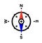 Compass. Device for determining the countries of the world. Flat vector compass icon for website and print. Navigator, Pathfinder