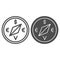 Compass with dollar and euro sign line and solid icon, business strategy concept, business direction compass sign on