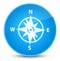 Compass icon elegant cyan blue round button