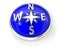 Compass icon on glossy blue round button