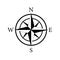 Compass icon. Nautical compass for travel with sign of north, south, west, east. Logo for map and navigation. Symbol of direction