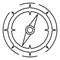 Compass icon. Orientation device in line style. Geography symbol