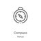 compass icon vector from startups collection. Thin line compass outline icon vector illustration. Linear symbol for use on web and