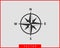 Compass icon vector. Wind rose star navigation