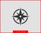 Compass icon vector. Wind rose star navigation