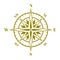 Compass icon. Wind rose emblem. Retro geography tool