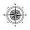 Compass Icon. Wind Rose. Travel guide symbol. Geographic tool. World nautical vintage star for mariners latitude and