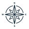 Compass Line Icon. Simple flat symbol. Wind Rose with North, South, East and West Indicated Linear Icon. Sign of