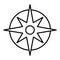 Compass linear icon. Pocket compass thin line illustration. Navigation and orientation instrument. Contour symbol