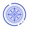 Compass, Location, Navigation, Navigator, Position Blue Dotted Line Line Icon