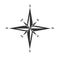 Compass main directions icon black white background