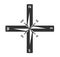 Compass main directions icon black white background