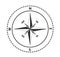 Compass main directions icon black white background