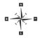 Compass main directions vector icon black white background