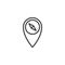 Compass on map pointer outline icon