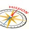 Compass with mission word