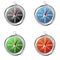 Compass red, blue, black and green