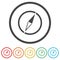 Compass ring icon, color set