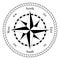 Compass rose for marine or nautical navigation and also for including in maps on a isolated white background as vector