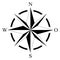 Compass rose for marine or nautical navigation and maps on a isolated white background as vector