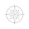 Compass rose - nautical chart. Travel equipment displaying orientation of world directions - north, east, south and west