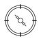 Compass rose navigation travel orienteering equipment line design icon