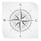 Compass rose over white paper sticker