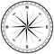 Compass rose vector with eight wind directions.