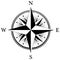 Compass rose vector with four wind directions and Shadow in middle.