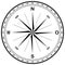 Compass rose vector with German East description. Eight wind directions.