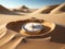 Compass on the sand dunes.generative AI