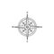 Compass sign. Wind rose hand sketch symbol. Navigation icon