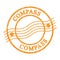 COMPASS, text written on orange postal stamp