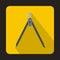 Compass tool icon in flat style