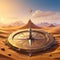 Compass in Vast Desert Landscape