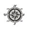 Compass vintage monochrome symbol with world sides