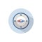 Compass west direction. Flat icon on a circle. Weather vector illustration
