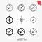 Compasses icons set