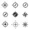 Compasses icons set