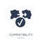 compatibility icon. Trendy flat vector compatibility icon on white background from general collection