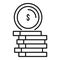 Compensation coin stack icon, outline style