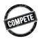 COMPETE text on black grungy round stamp