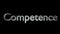 Competence coaching animation with streaking text in grey