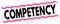 COMPETENCY text on pink-black lines stamp sign