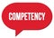 COMPETENCY text written in a red speech bubble